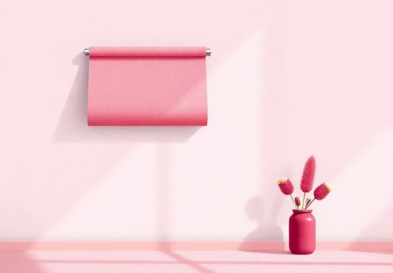 Pose de papier peint, rouleau et brosse à maroufler